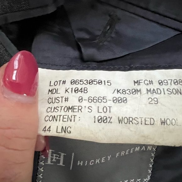 Hickey Freeman Charcoal Pinstripe Blazer Size 44L - Picture 6 of 6